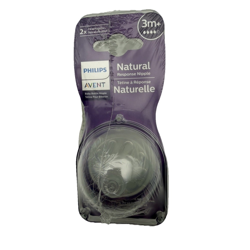 Philips AVENT Natural Response Nipple 2x Flow 4 Nipples 3m+  (SCY964/04) Bottles